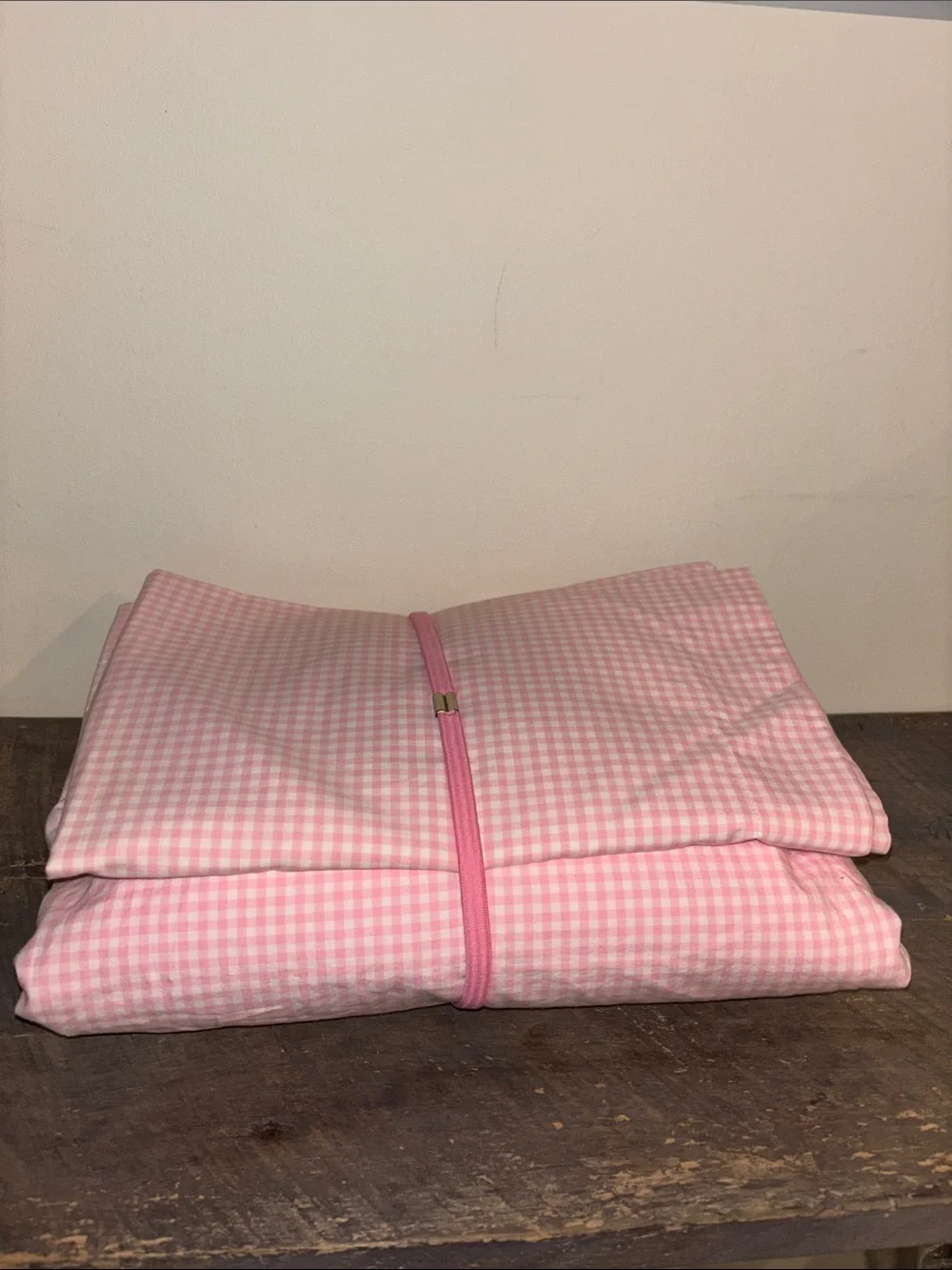 Pottery Barn Kids Gingham Pink Twin Duvet Cover